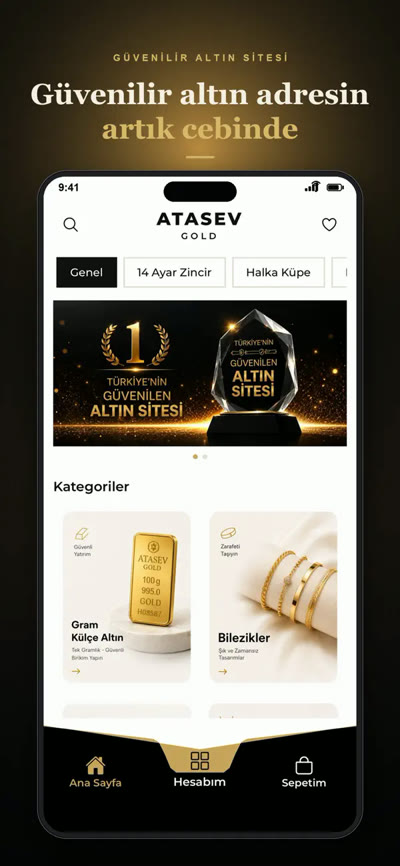 ATASEV GOLD uygulaması Anasayfa ekranı